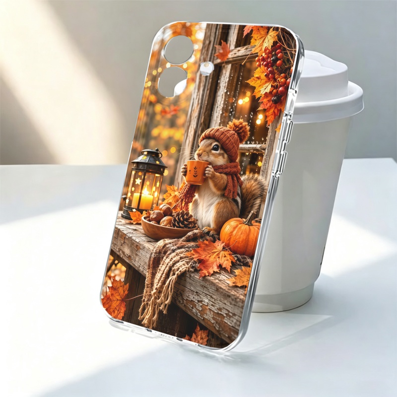 Apple Iphone 15 - Çizgi Film Hayvanı Sincap Silikon Telefon